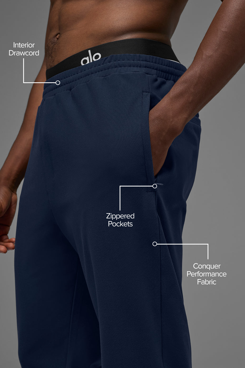 Alternative view of Conquer Max Performance Jogger   Navy