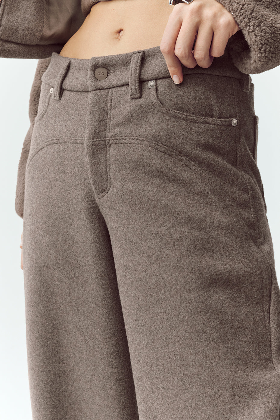 Alternative view of Wool Blend Nightcap Wide Leg Pant   Alpine Cocoa Heather