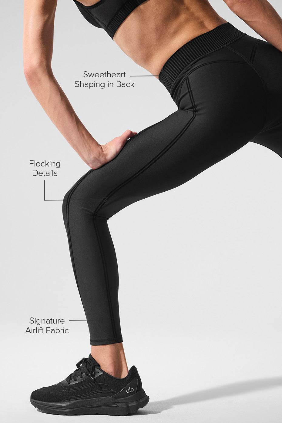 Alternative view of Airlift High Waist 7/8 Line Up Legging   Black