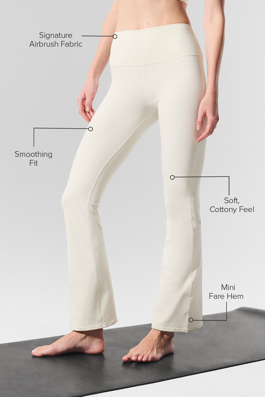 Alternative view of Airbrush High Waist 7/8 Bootcut Legging   Ivory