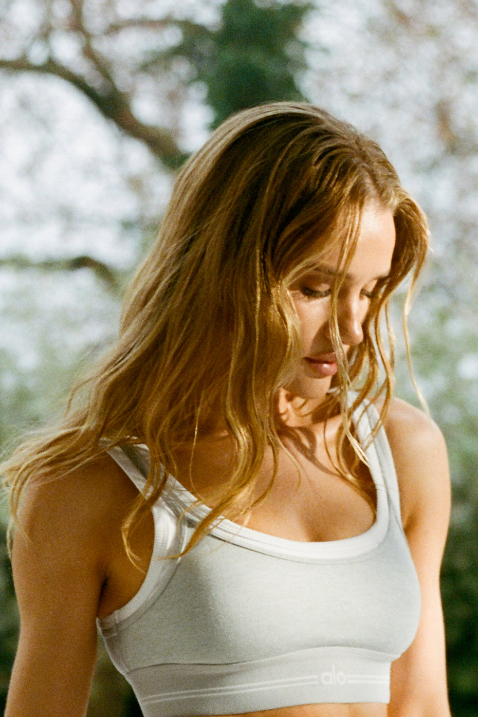 Alosoft Better Together Bra   Athletic Heather Grey/White