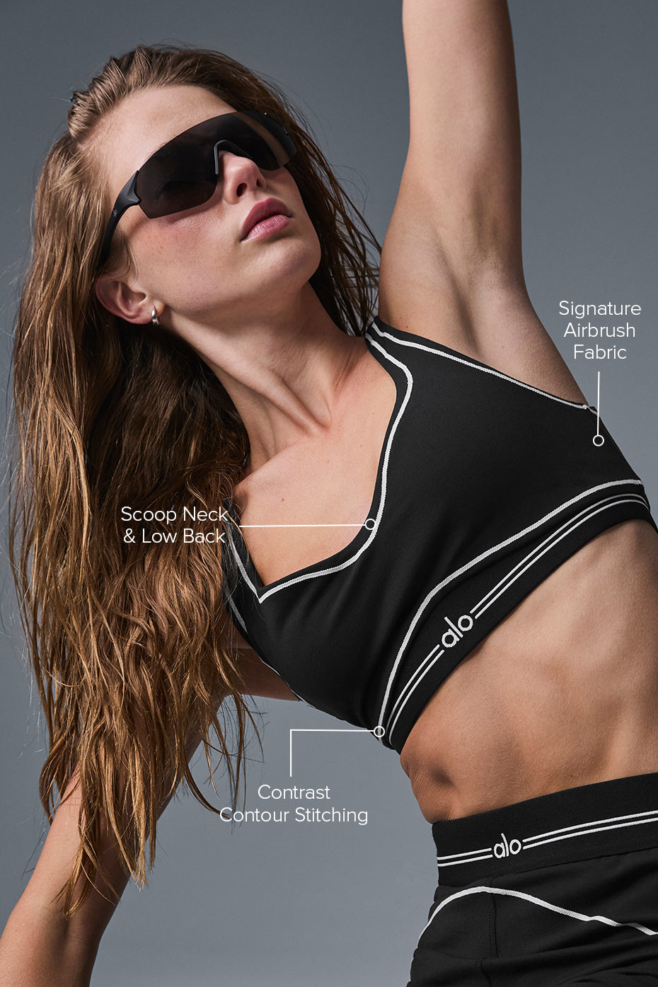 Alternative view of Airbrush Heart Throb Bra   Black/White