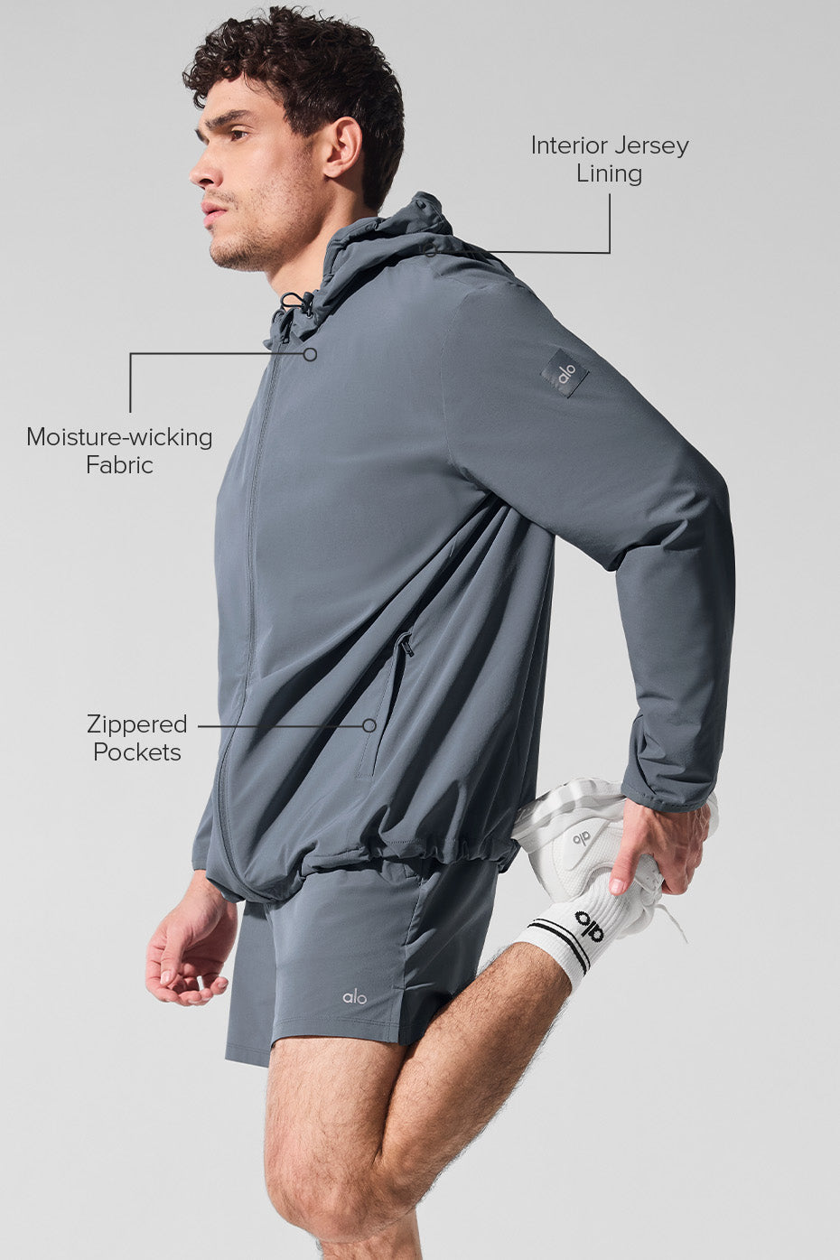 Alternative view of Performance On The Go Jacket   Steel Grey