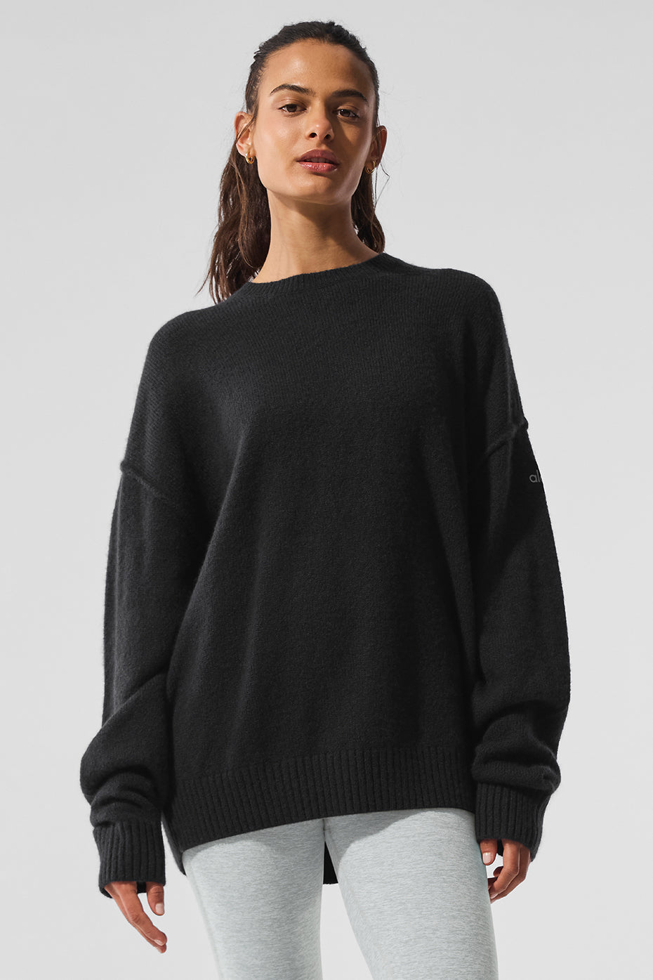 Unisex Wool Cashmere New Class Crewneck Sweater   Black