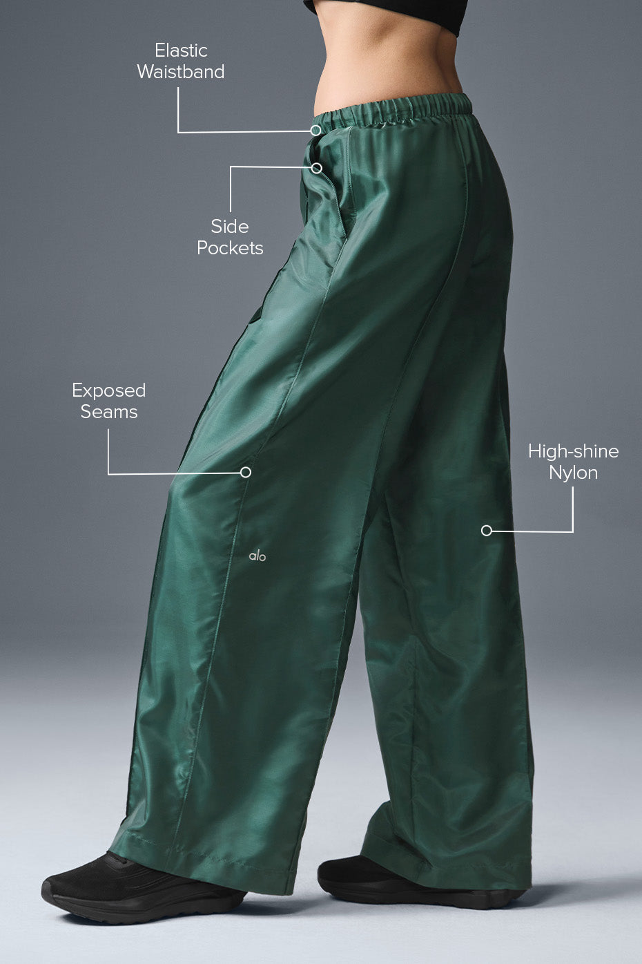 Alternative view of Afterglow Wide Leg Track Pant   Winter Ivy