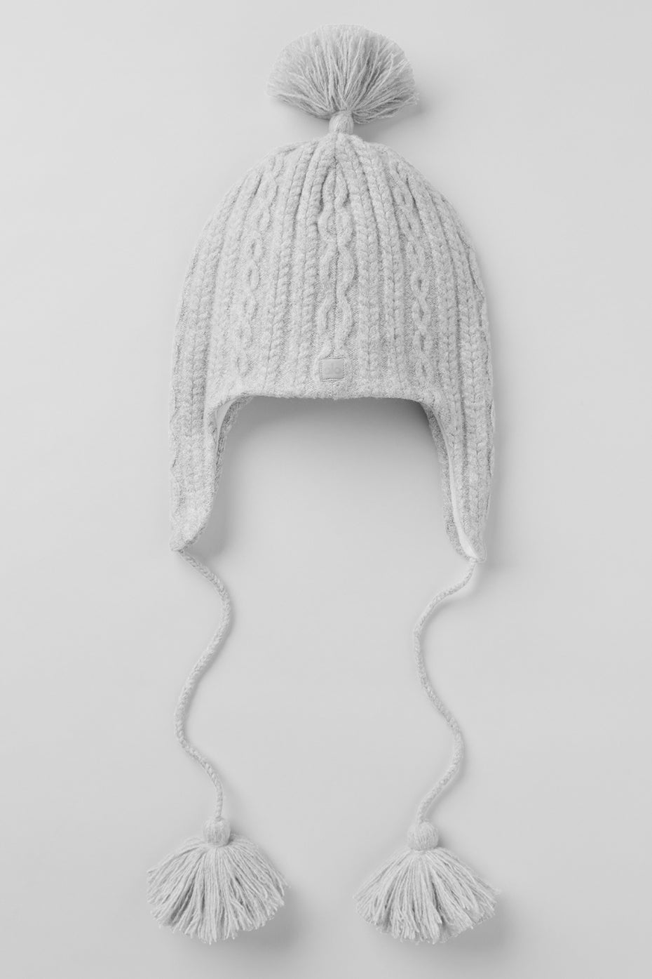 Cable Knit Winter Bliss Earflap Beanie   Athletic Heather Grey