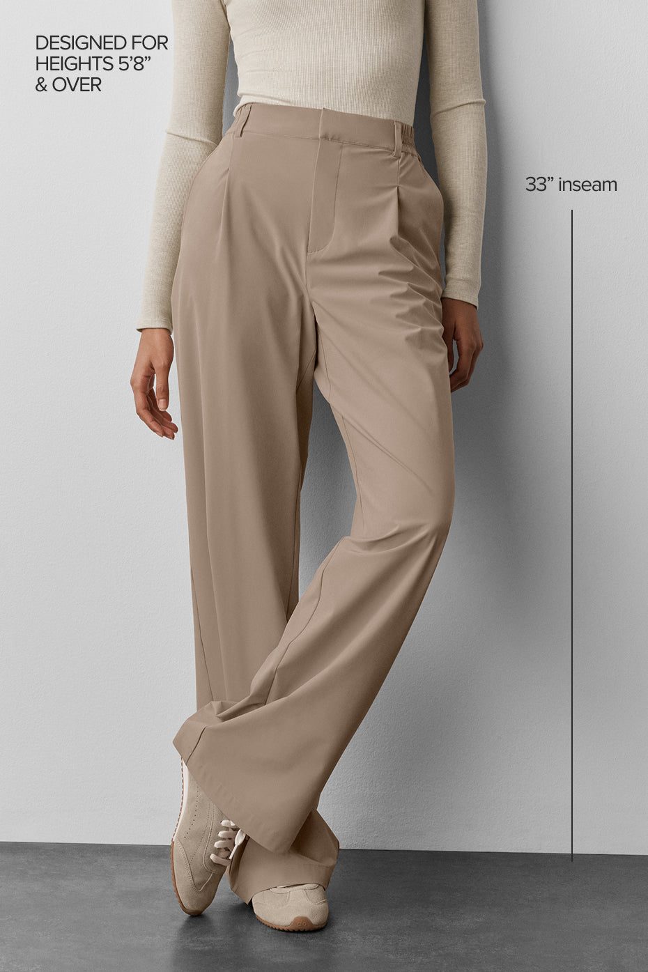 Alternative view of High Waist Pursuit Trouser (Long)   Gravel