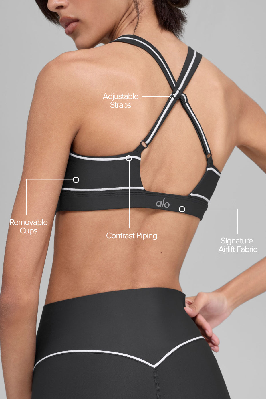 Alternative view of Airlift Haven Bra   Anthracite/White