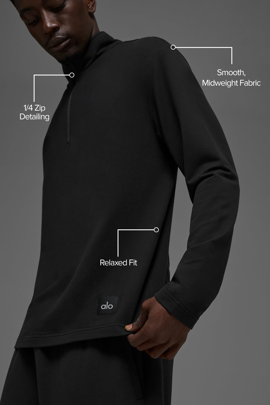 Alternative view of Double Take Long Sleeve 1/4 Zip   Black