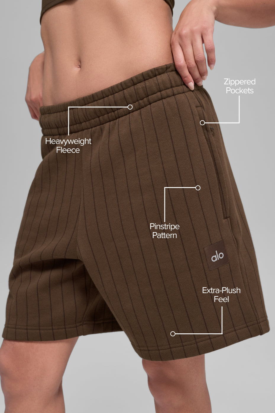 Alternative view of 7" Pinstripe Short   Espresso Pinstripe