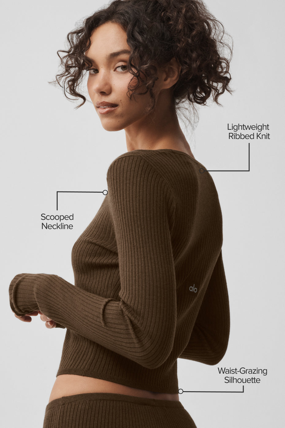 Alternative view of Sweater Knit Unwind Long Sleeve   Espresso