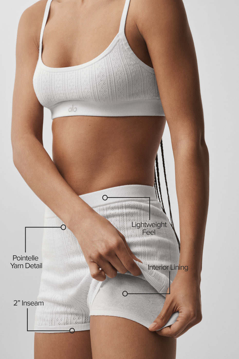Alternative view of Pointelle Sweater Be Mine Hot Short   Semi Sheer White