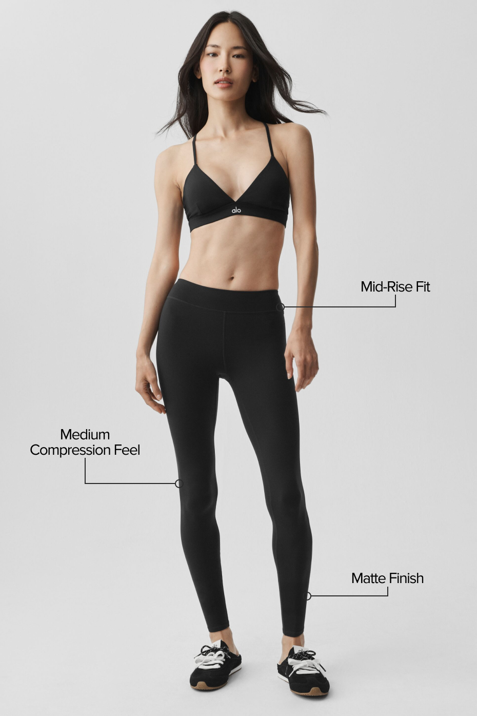 Alternative view of Airbrush Mid Rise 7/8 Legging   Black