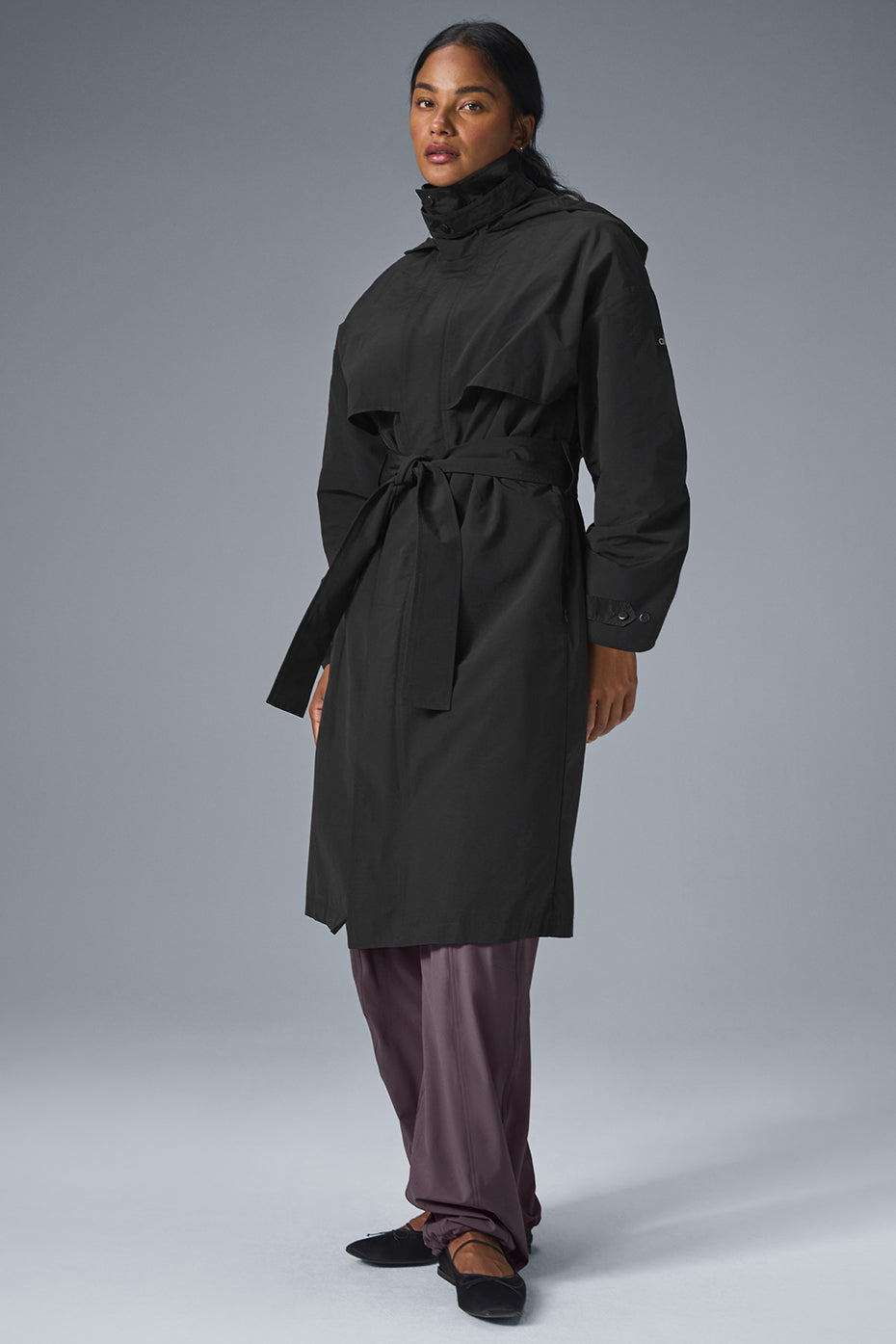 Crinkle On The Move Trench   Black