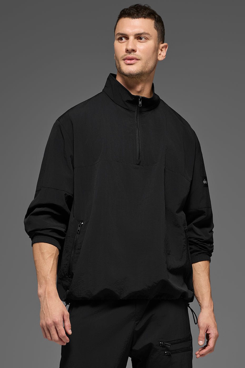 Alternative view of Light Weight Takeaway Track Pullover   Black