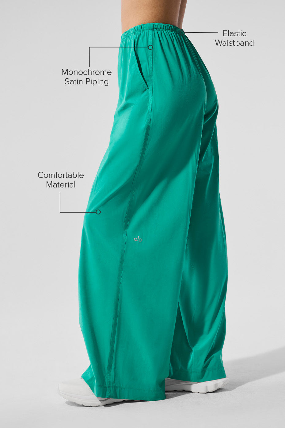 Alternative view of Breezy Wide Leg Pant (Long)   Spruce Green