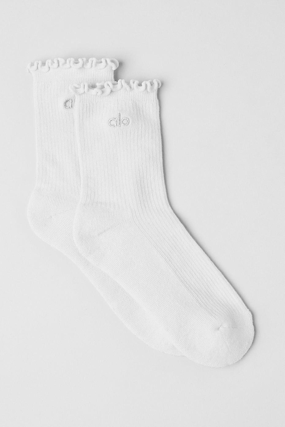 Women's Lettuce Edge Sock   White