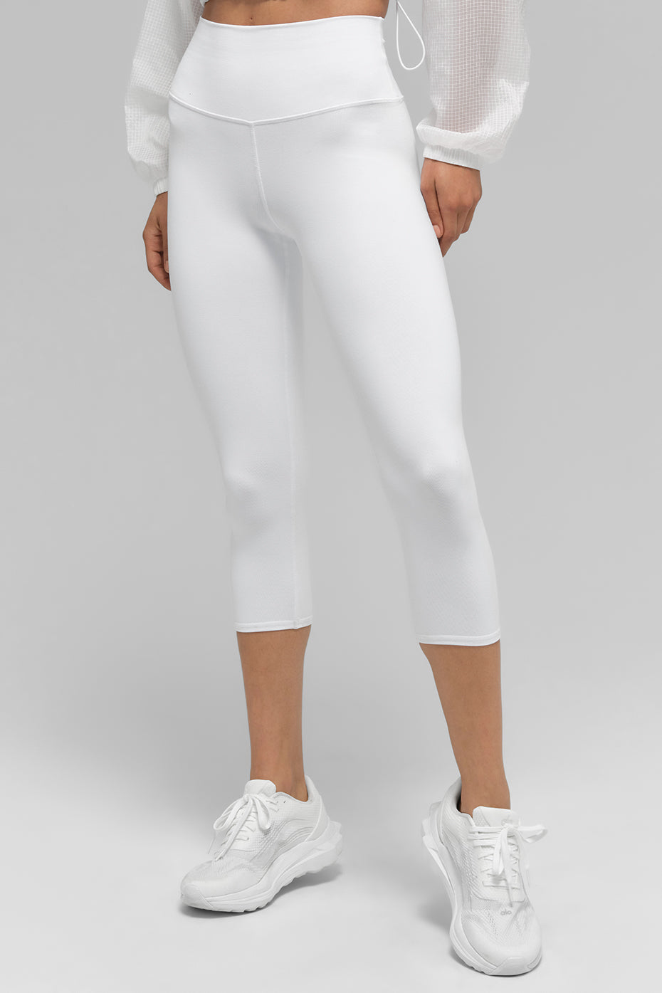 High Waist Airbrush Capri   White