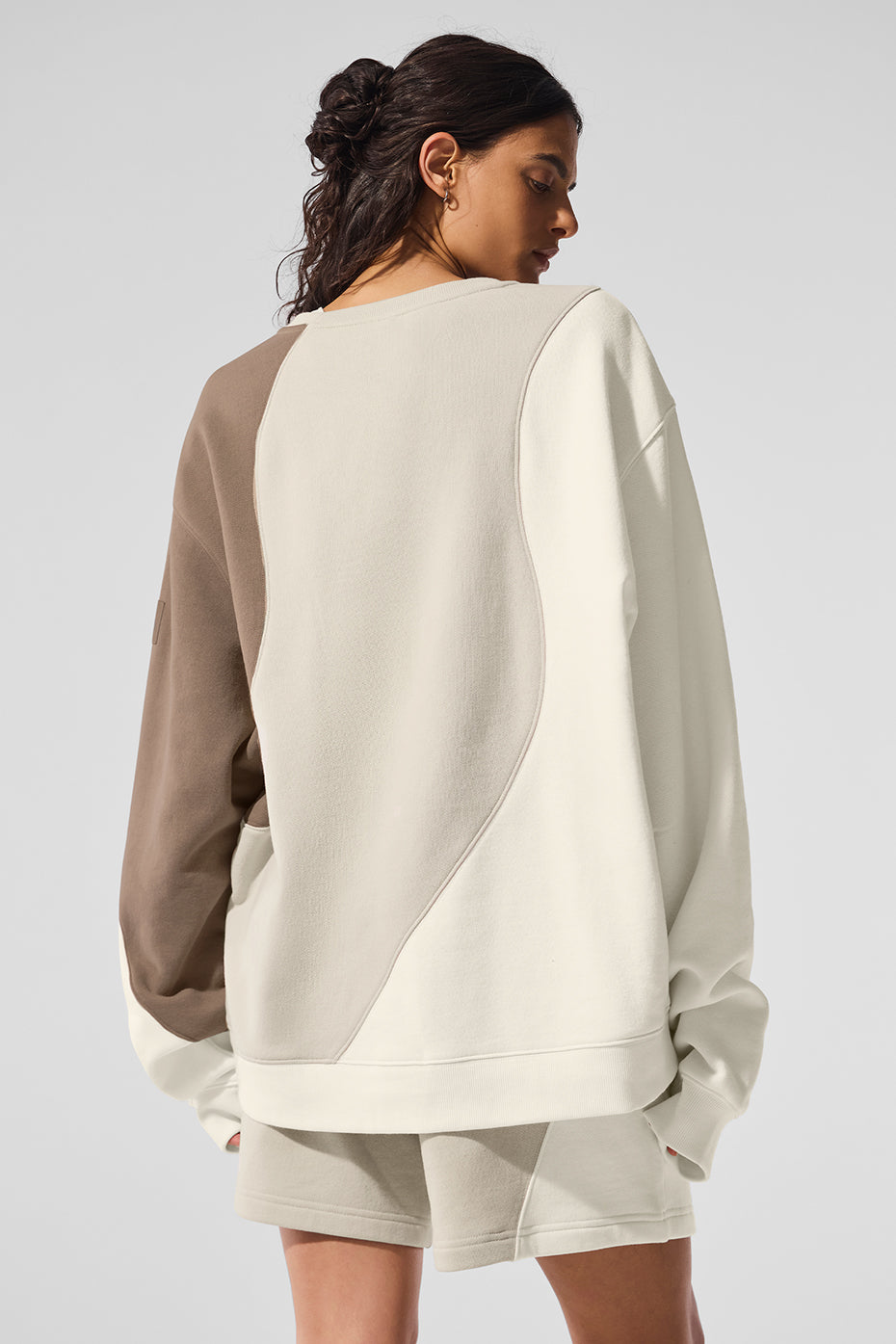 Alternative view of Make Waves Crew Neck Pullover   Ivory/Bone/Gravel