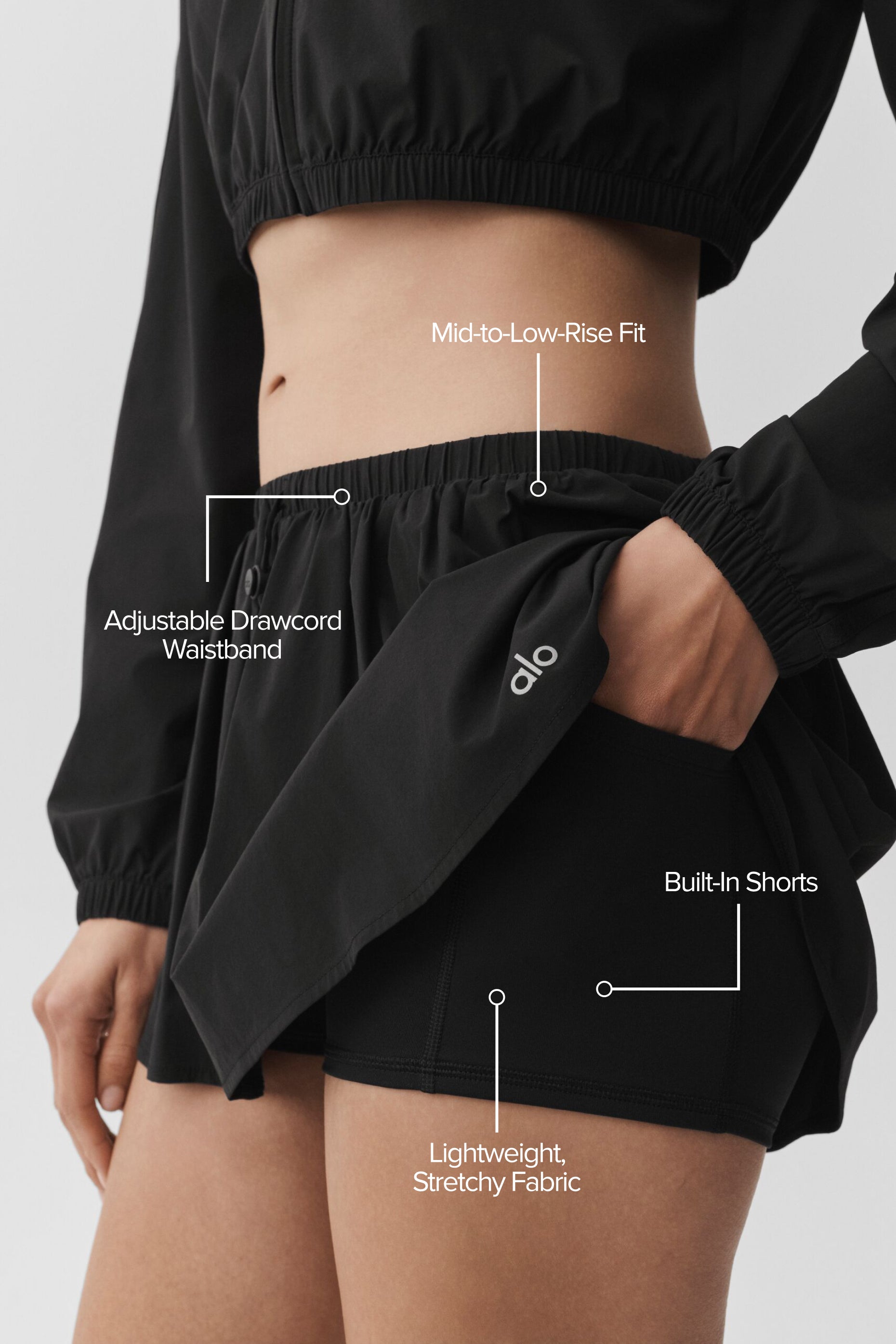 Alternative view of Breezy Tennis Skirt   Black