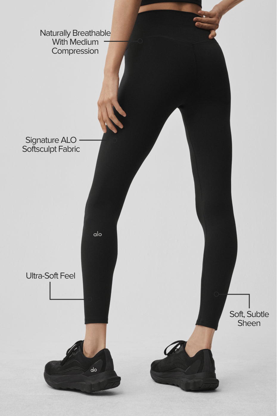 Alternative view of ALO Softsculpt High Waist 7/8 Legging   Black