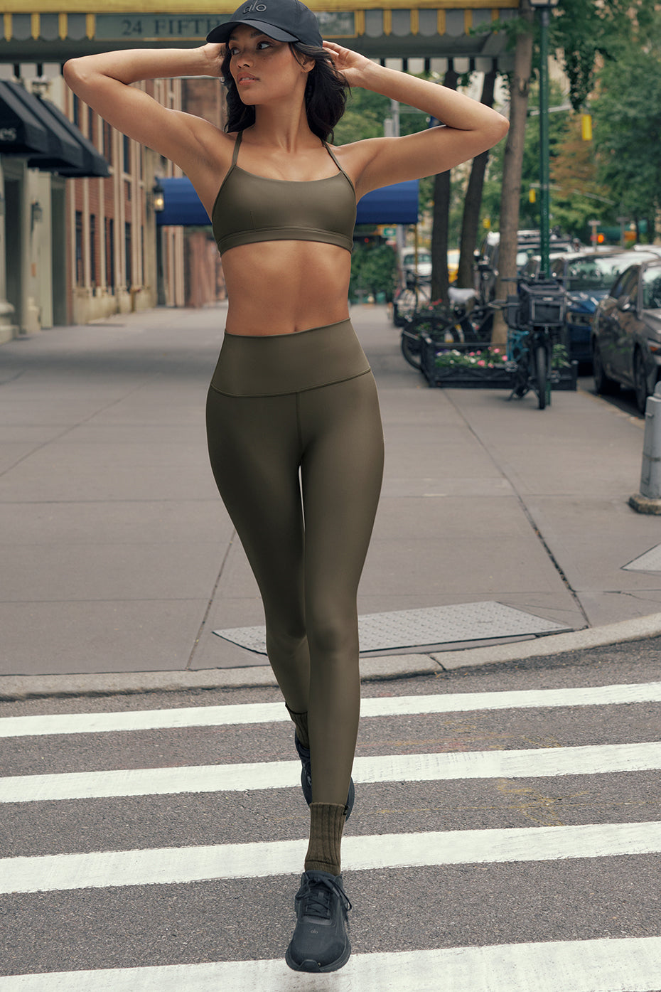 7/8 High Waist Airlift Legging   Olive Tree