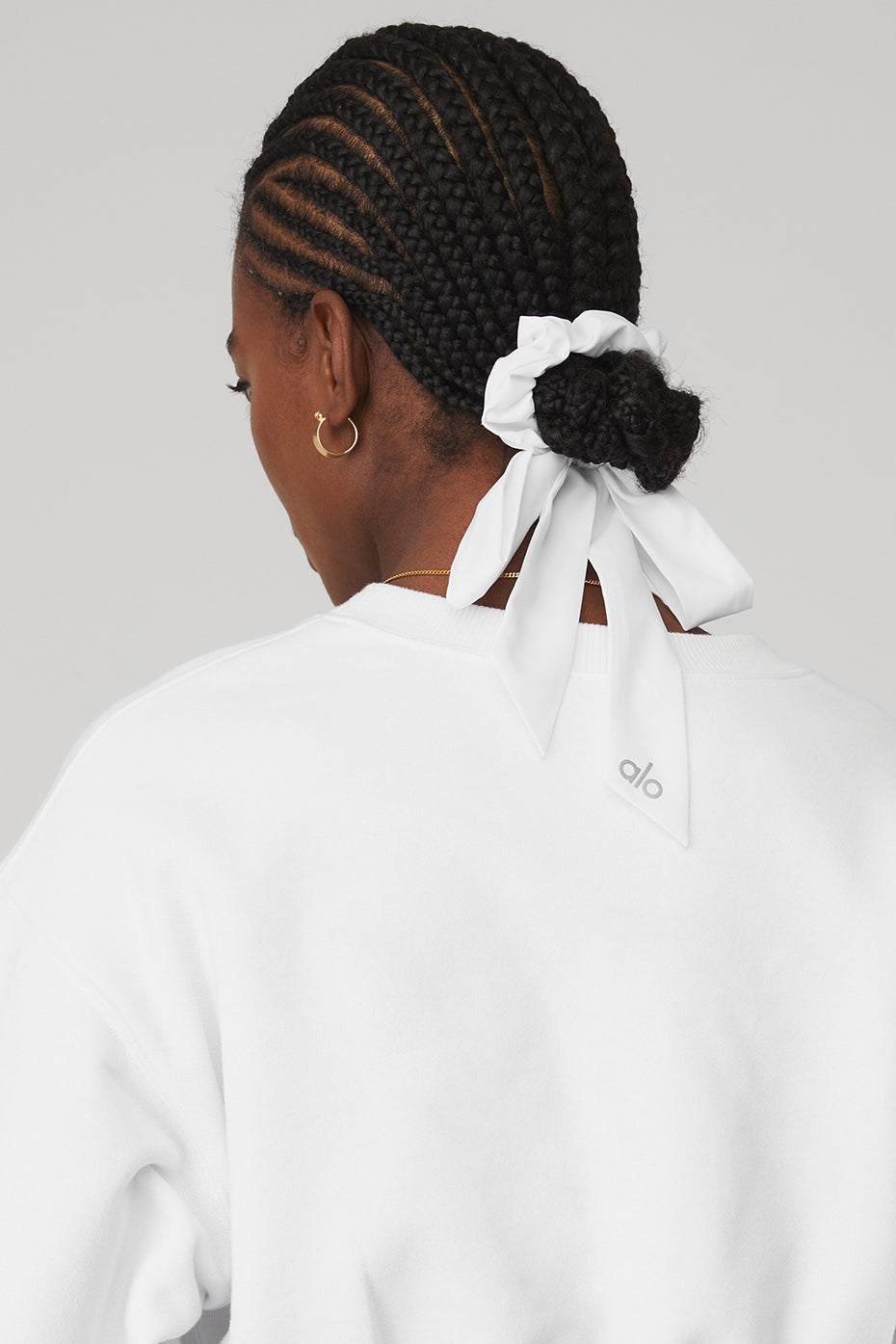 Alternative view of Love Knots Tie Scrunchie   White