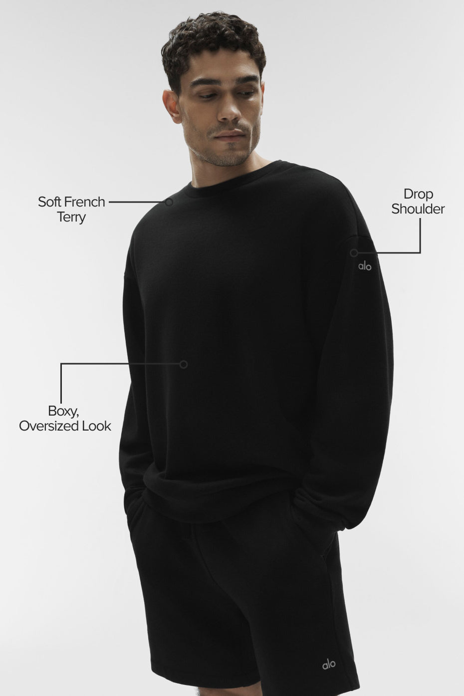 Alternative view of Chill Crew Neck Pullover   Black