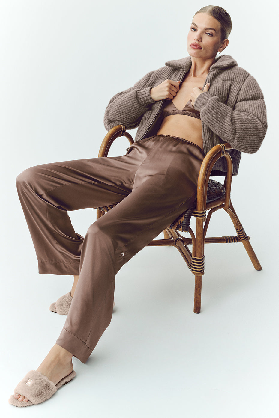 Alternative view of ALO Classico Faux Fur Sandal   Oat