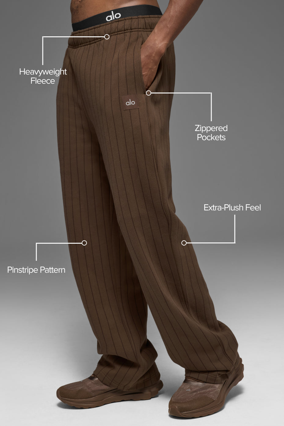 Alternative view of Pinstripe Straight Leg Sweatpant   Espresso Pinstripe