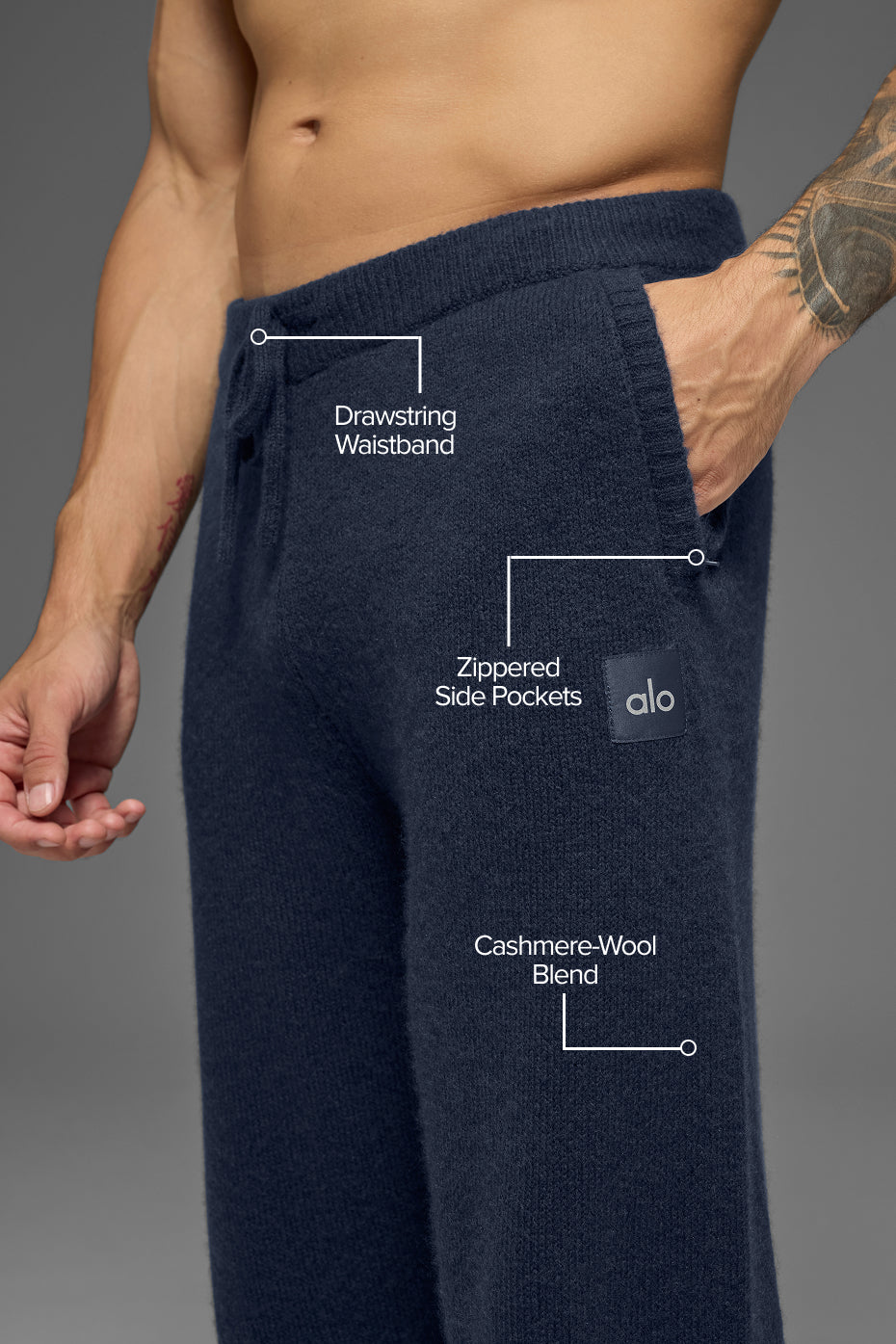 Alternative view of Wool Cashmere New Class Sweatpant   Navy