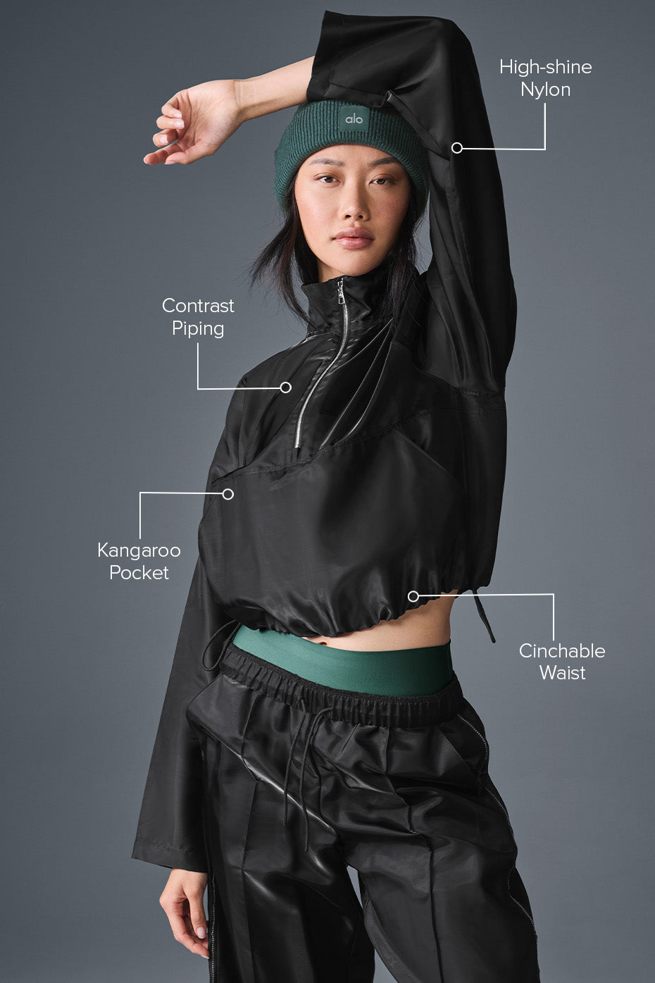 Alternative view of Cropped Afterglow Pullover   Black