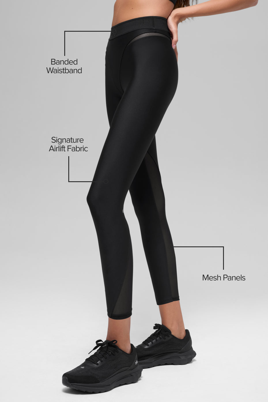 Alternative view of Airlift High Waist 7/8 Rebel Legging   Black