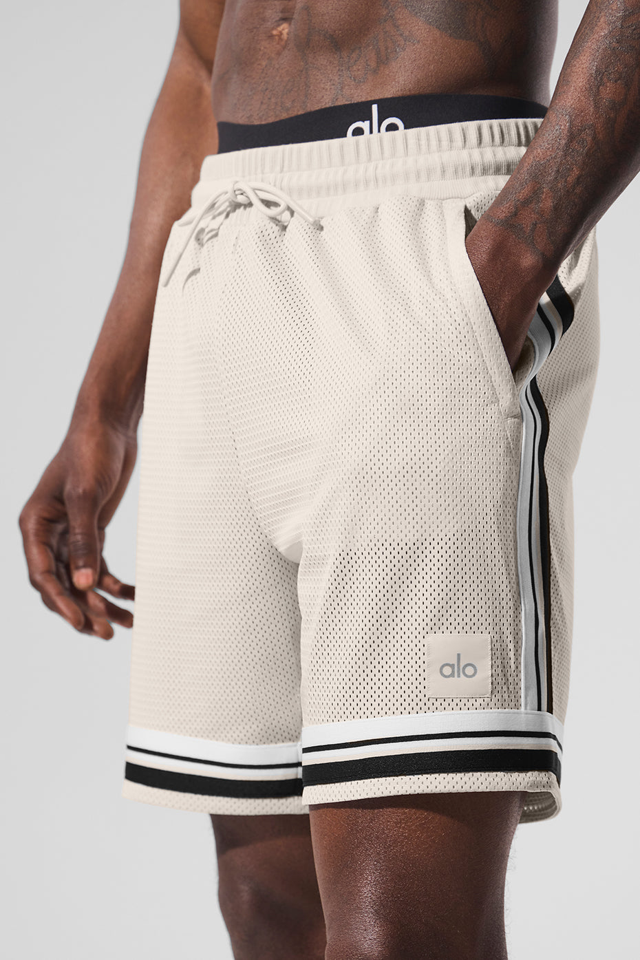 Alternative view of 7" Key Mesh Basketball Short   Bone