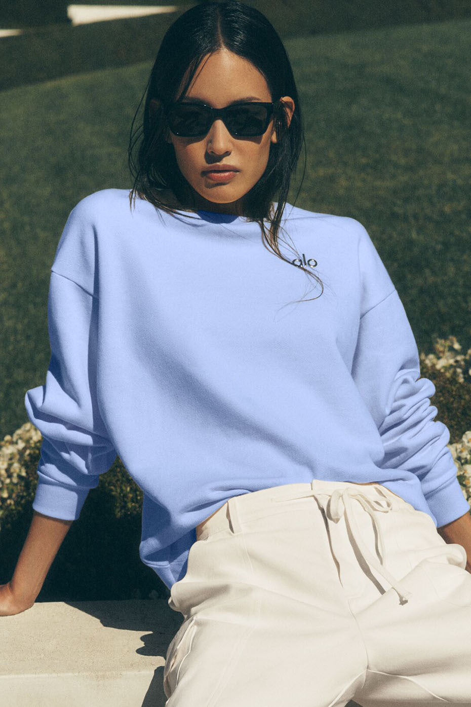 Accolade Crew Neck Pullover   Light Provence Blue