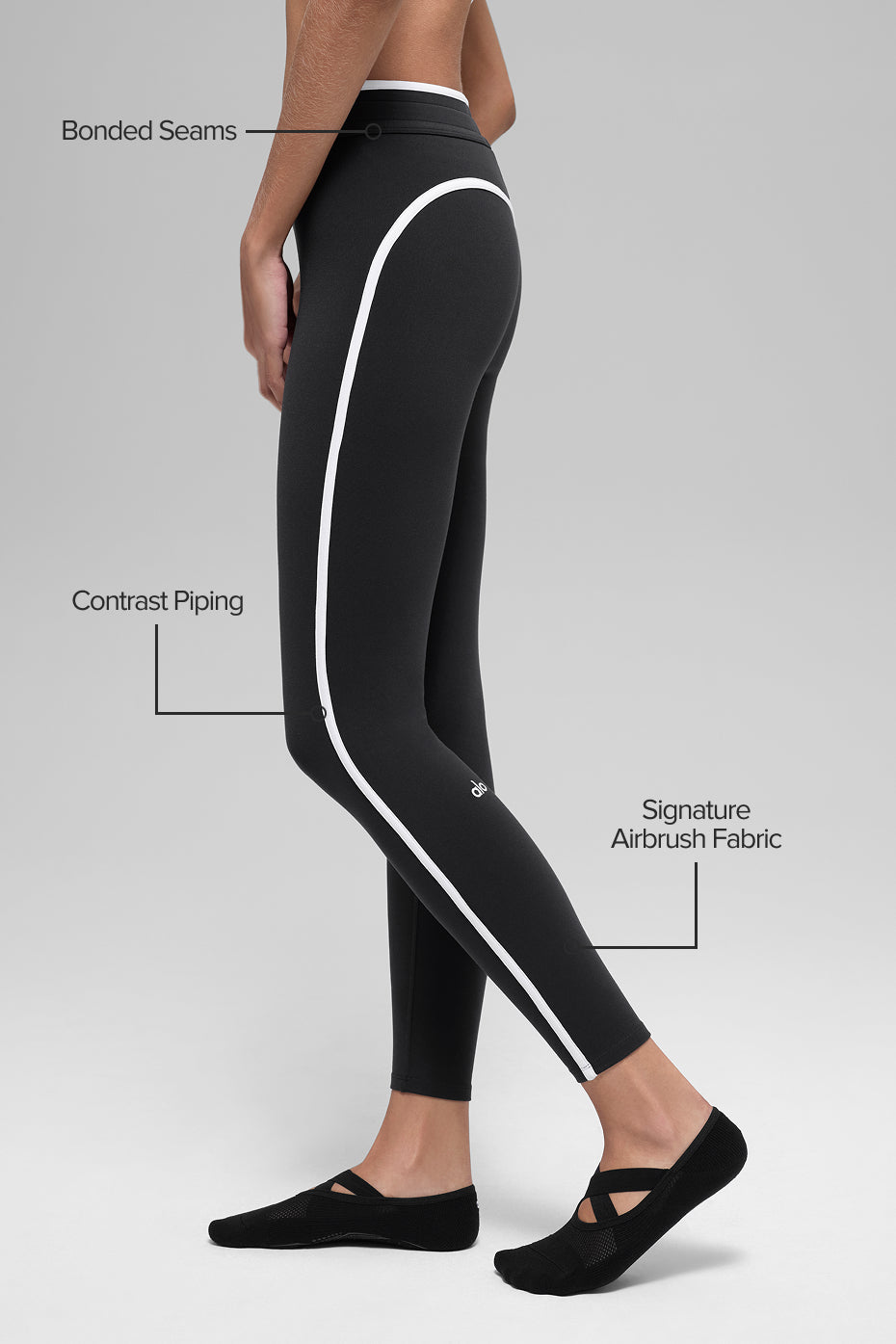 Alternative view of Airbrush High Waist Race Pace 7/8 Legging   Black/White