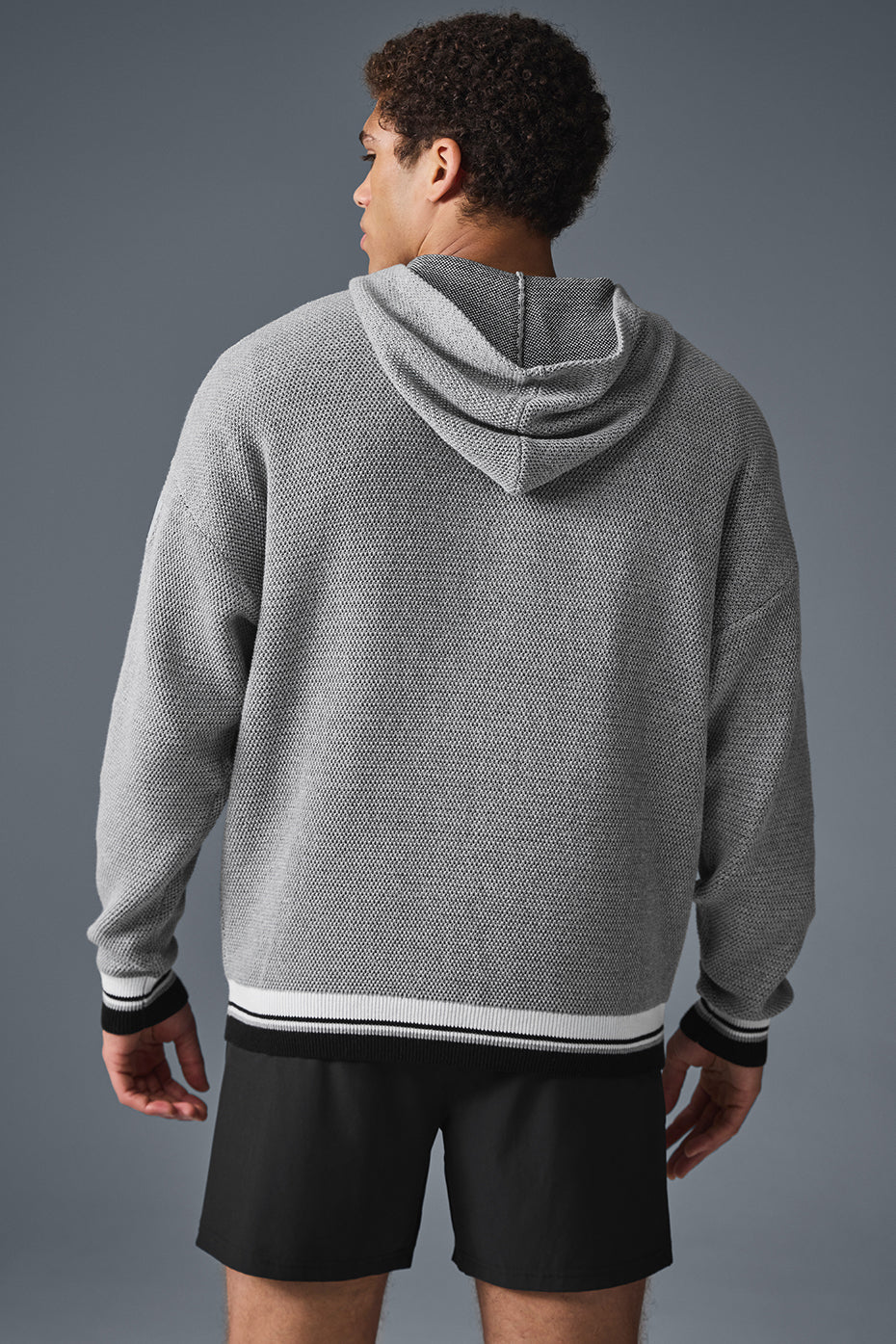 Alternative view of Sports Club Sweater Knit Hoodie   Athletic Heather Grey