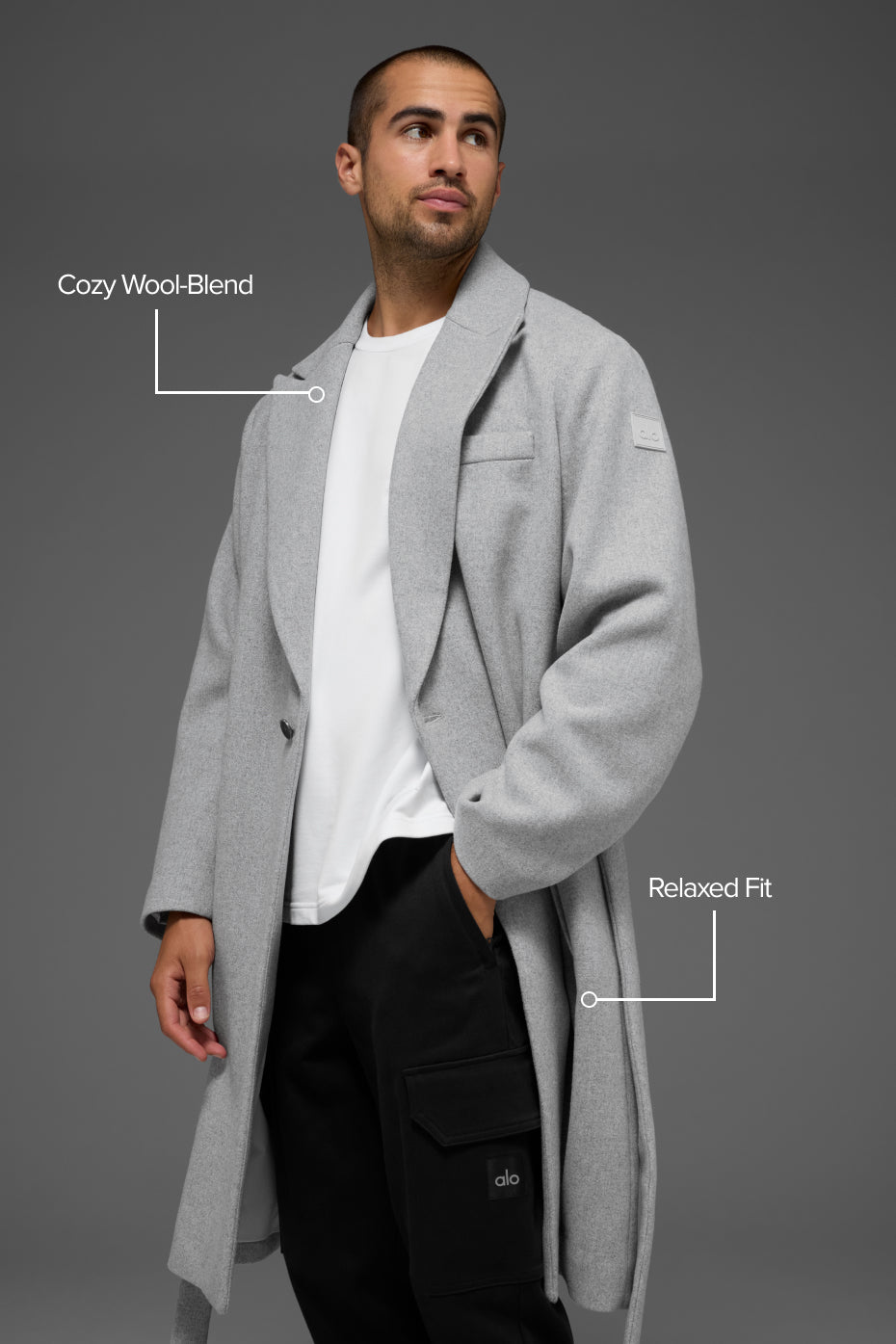 Alternative view of Wool Gameday Overcoat   Athletic Heather Grey