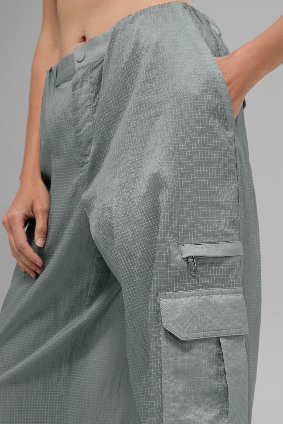 Alternative view of Sheer Game Time Wide Leg Jogger   Lunar Grey