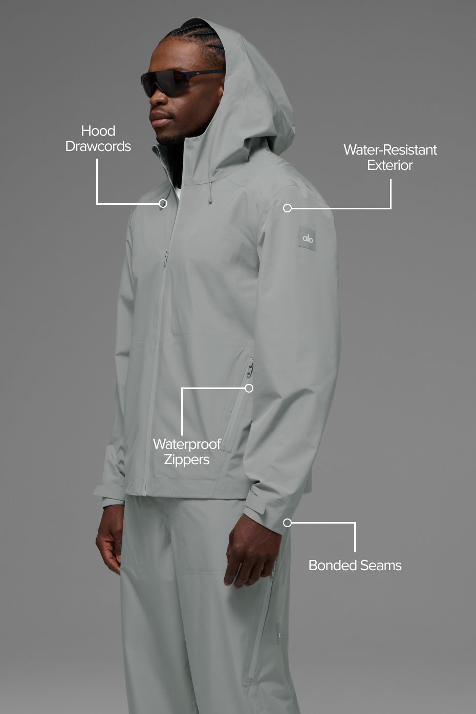 Alternative view of Alpha Shell Jacket   Lunar Grey