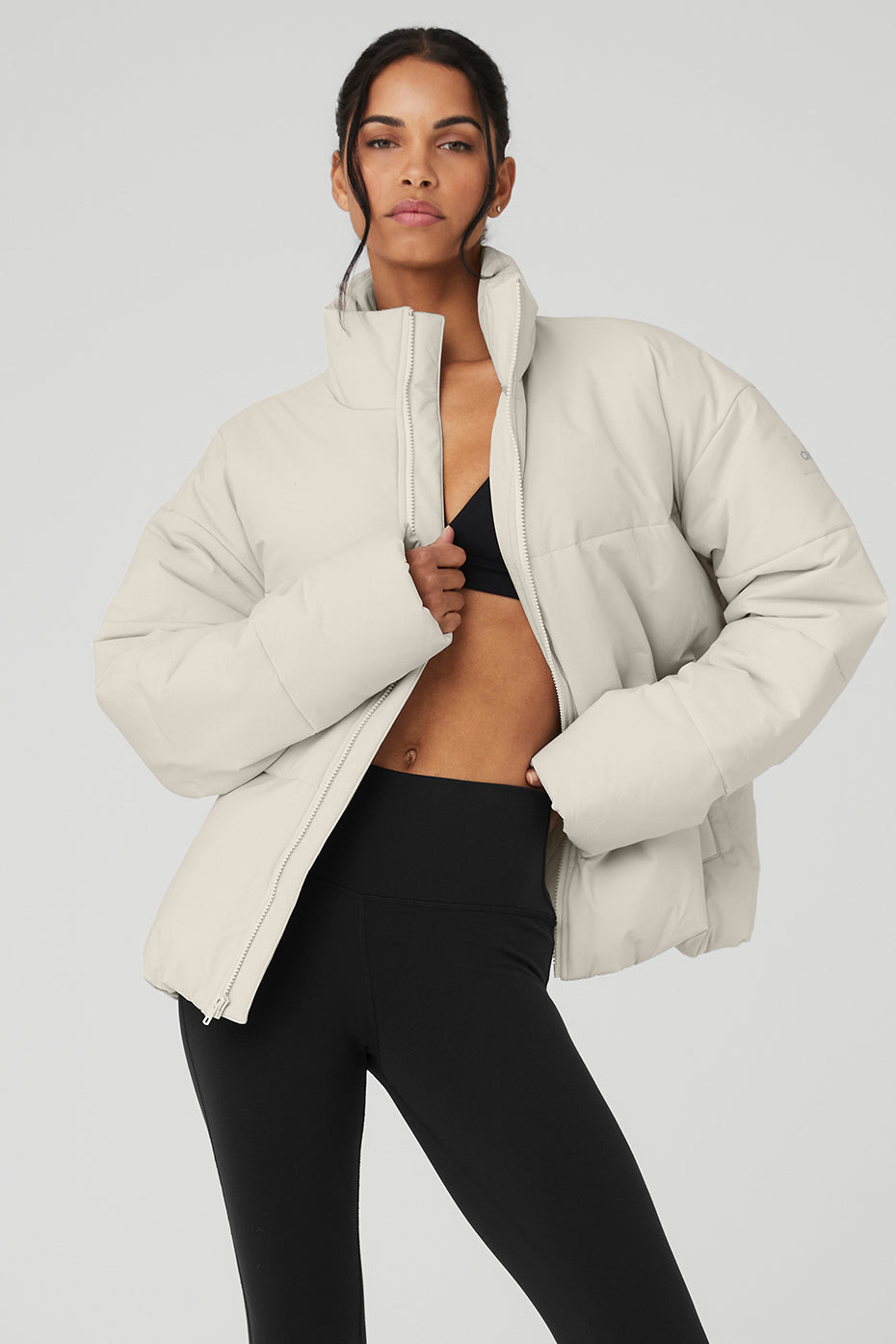 Stretch Woven Street Puffer   Bone