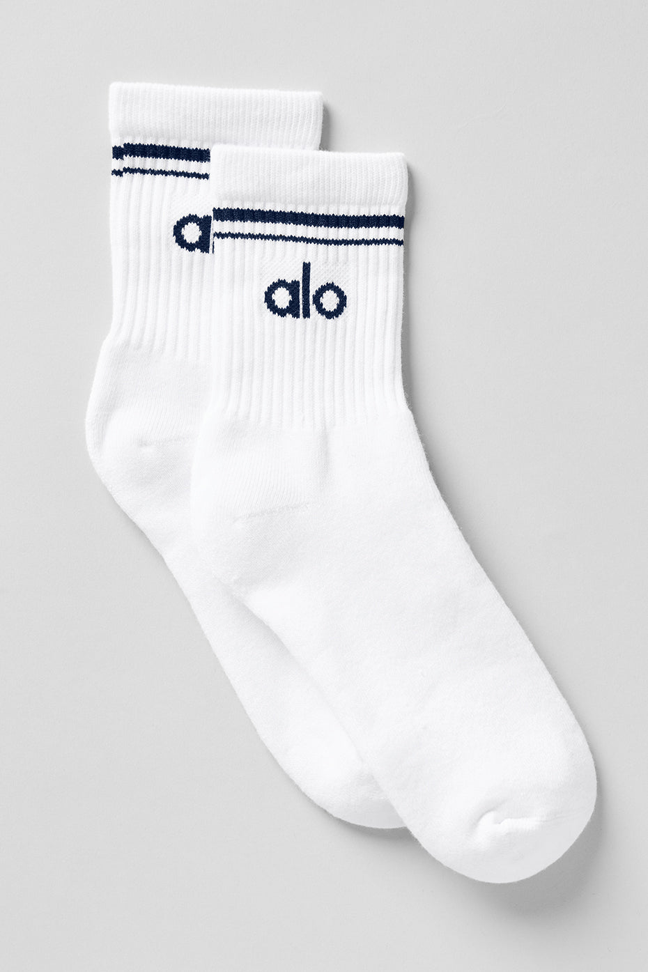 Unisex Half Crew Throwback Sock   White/Navy