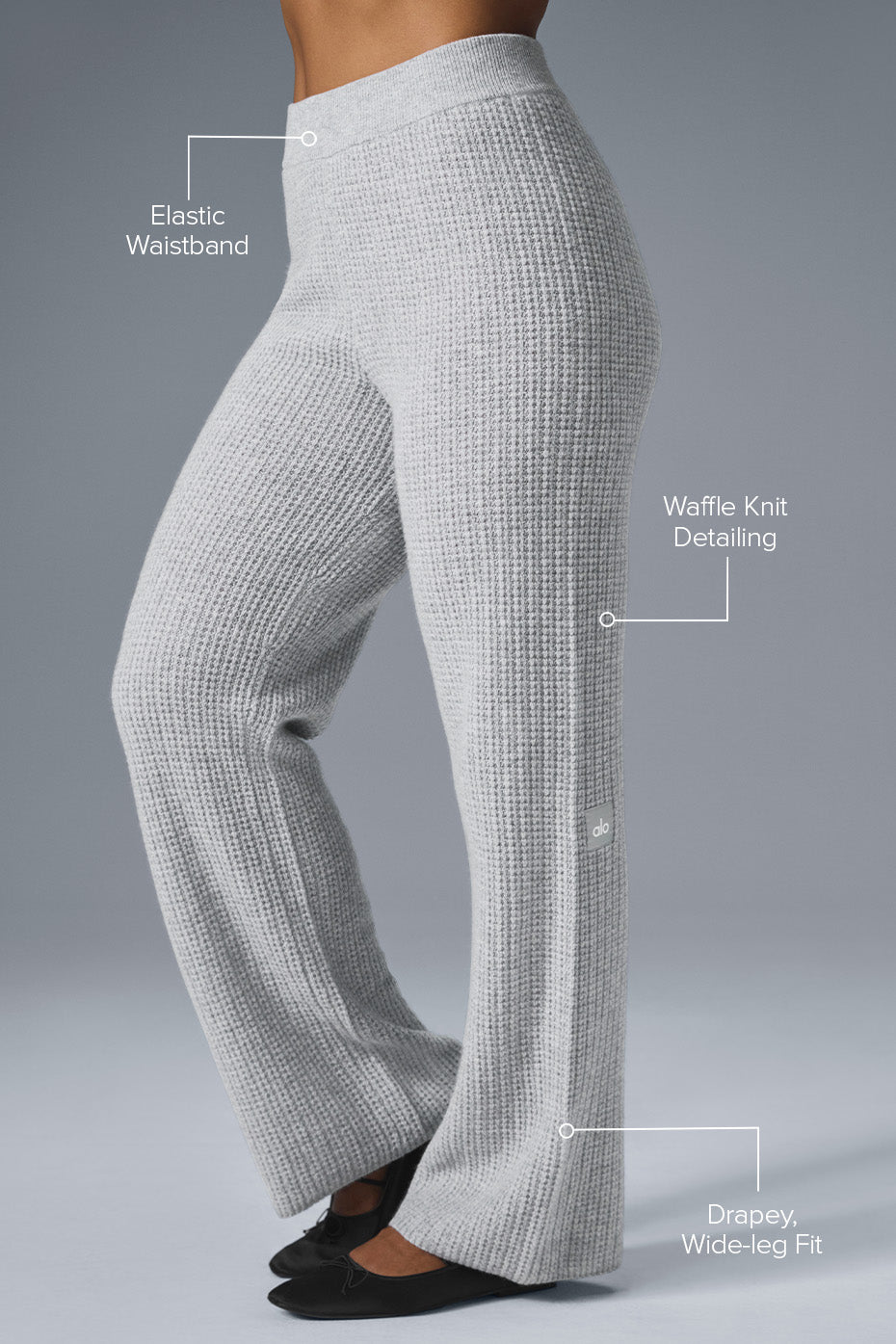 Alternative view of Cashmere High Waist Plush Waffle Pant   Athletic Heather Grey