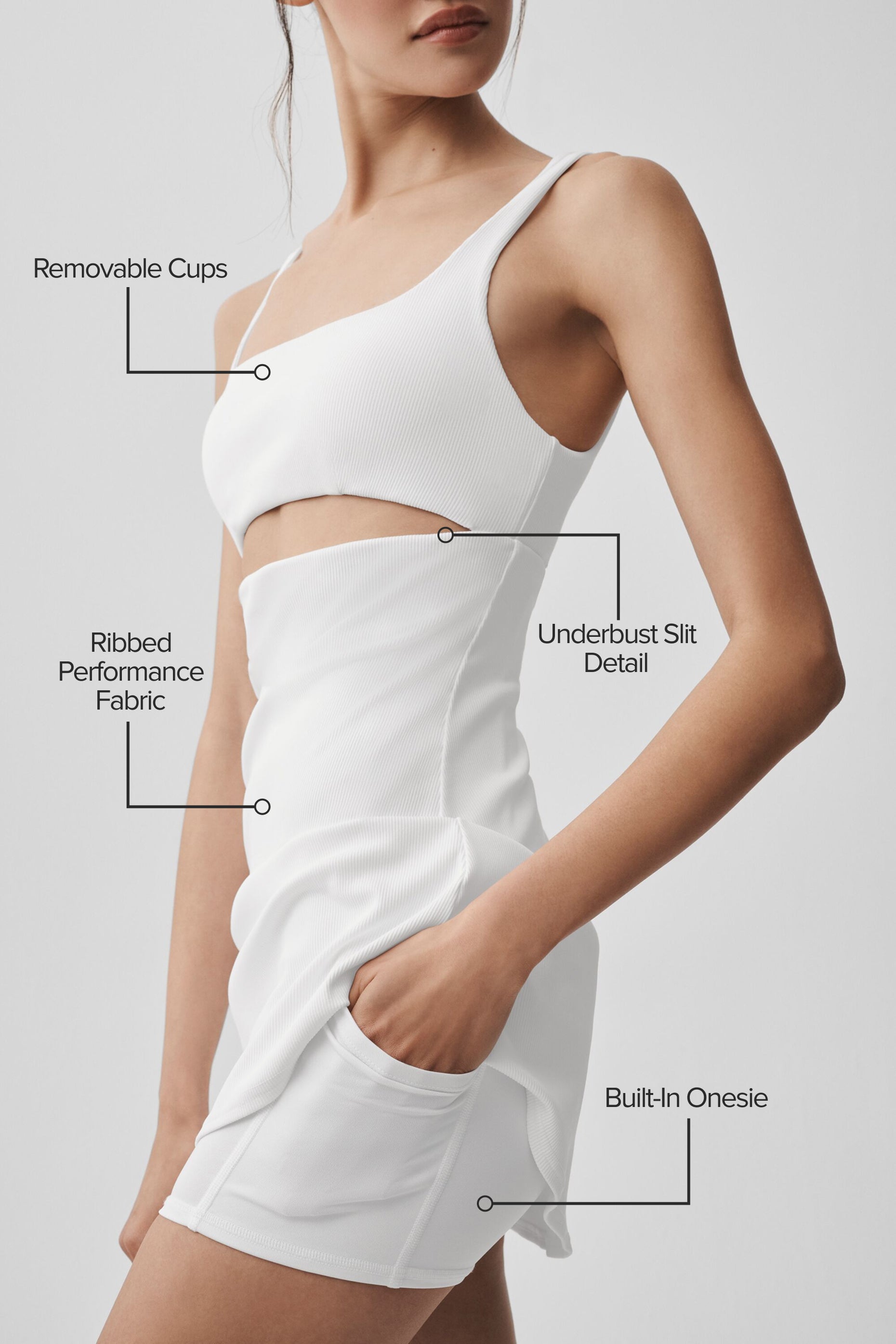 Alternative view of Slice Tennis Dress   White