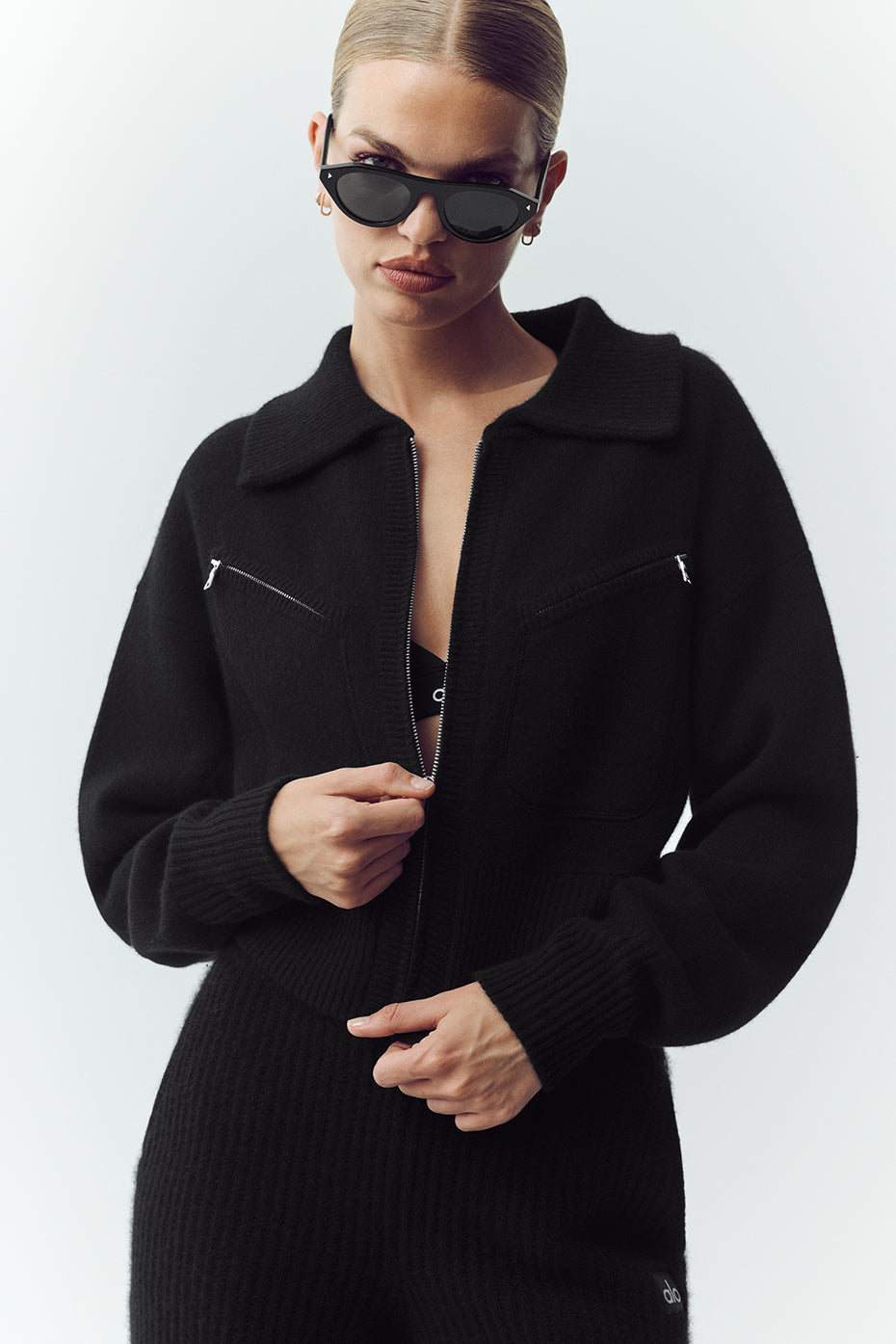 Cashmere Radiate Jacket   Black