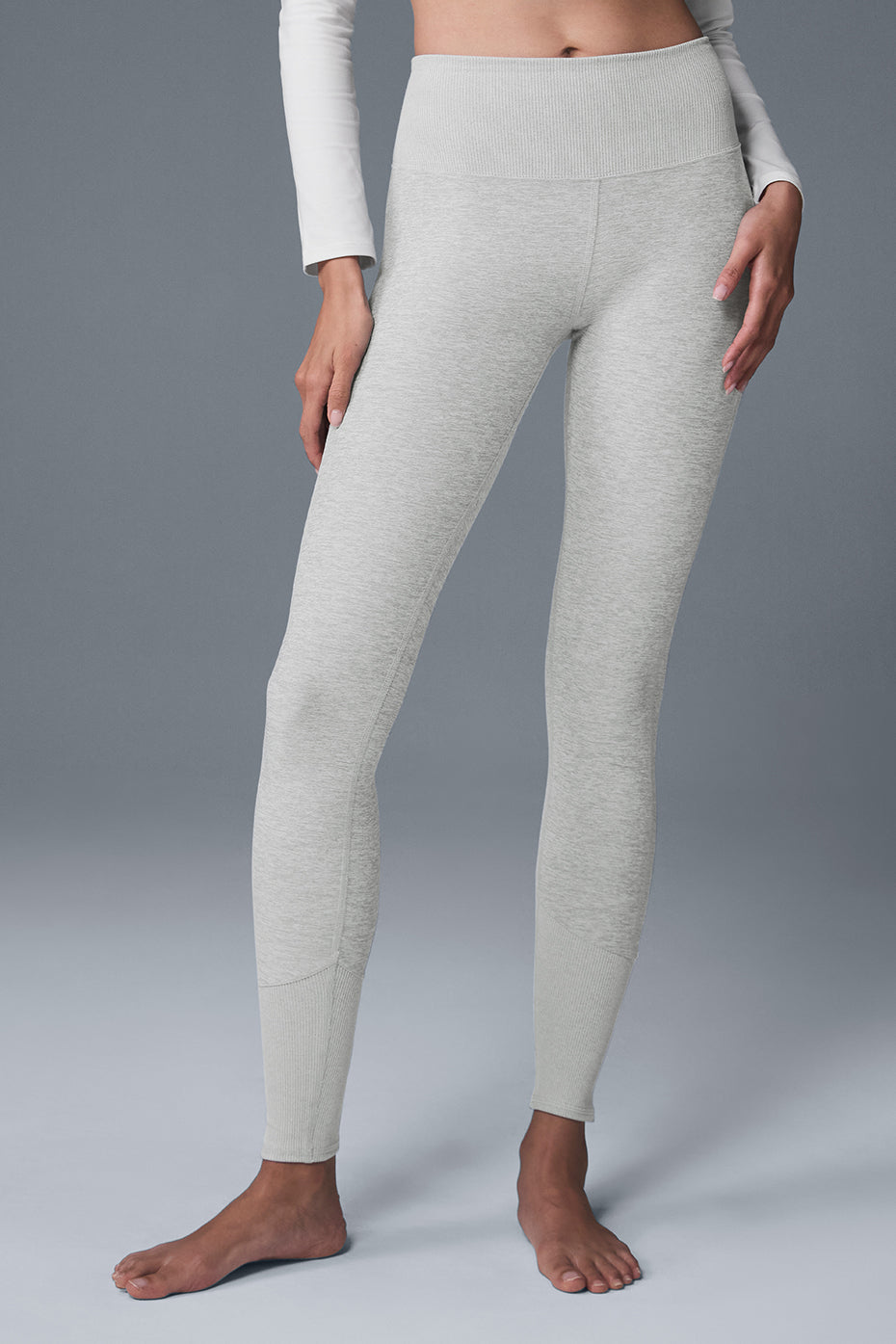 Alternative view of High Waist Alosoft Lounge Legging   Athletic Heather Grey