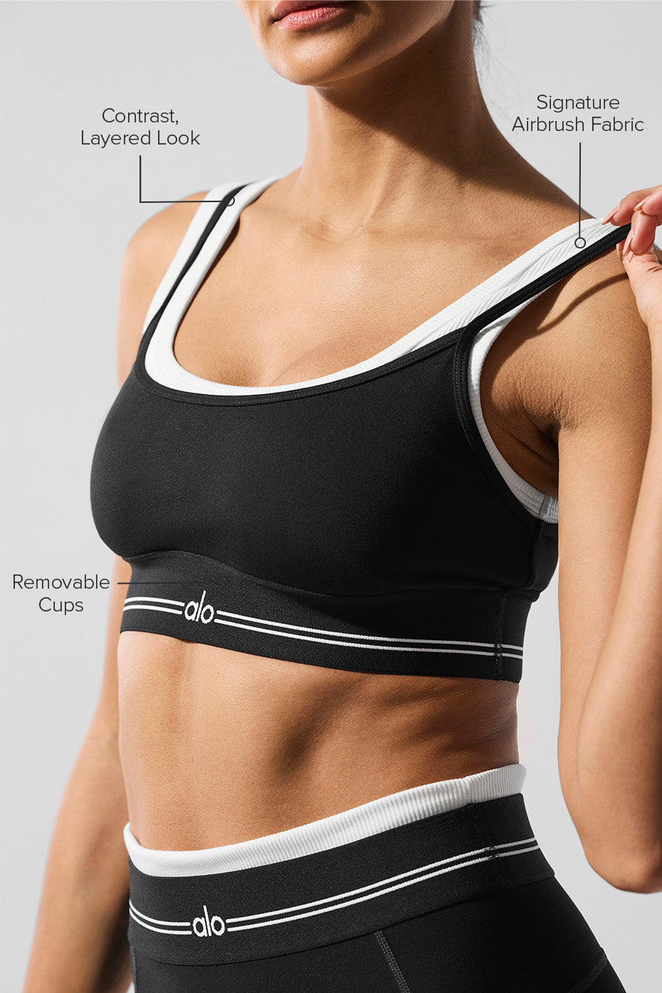 Alternative view of Airbrush Better Together Bra   Black/White