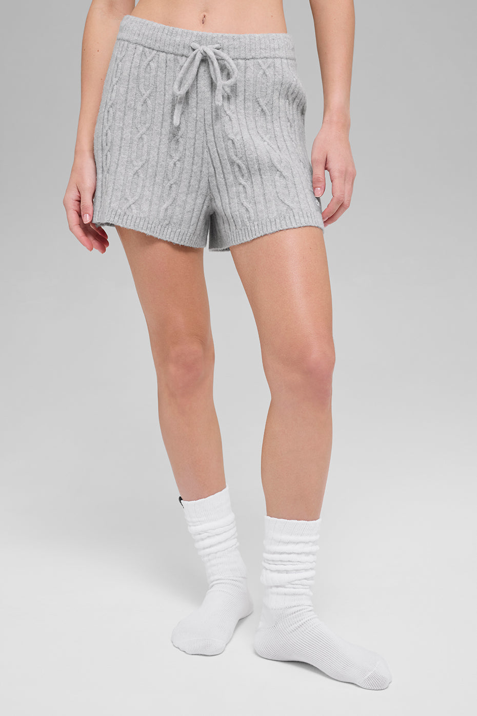 Cable Knit Winter Bliss Short   Athletic Heather Grey