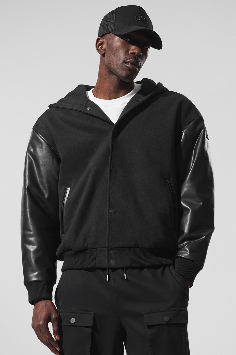 Select Hooded Bomber Jacket   Black