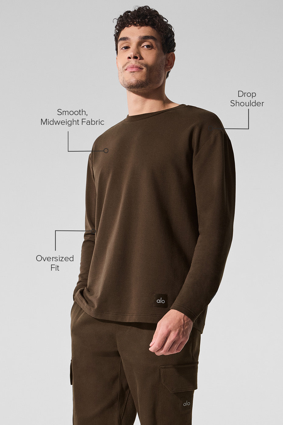 Alternative view of Double Take Long Sleeve Crew   Espresso